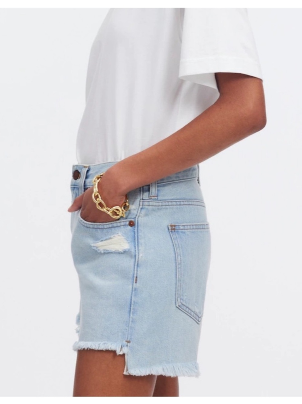 Madewell Relaxed Mid-Length Denim Shorts in Wengler Wash:
Step-Hem Edition 27 - Picture 3 of 12